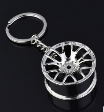 创意礼品汽车改装配件钢圈轮毂金属钥匙扣广告腰挂钥匙圈链环挂件