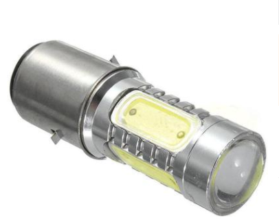 H6单爪灯泡LED高亮7.5W双爪摩托车大功率大灯透镜进口灯珠12V24V