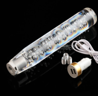 25cm水晶发光变速杆个性LED波棍头汽车亚克力带灯改装手动排档头