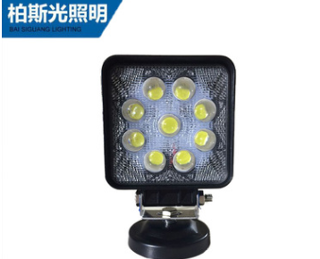 厂家直销 27W方形4D凸透镜 LED汽车工作灯 LED车顶灯 LED检修灯