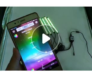 手机APP汽车LED氛围灯一拖四七彩RGB音乐声控气氛灯底盘灯内饰灯