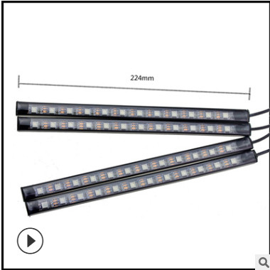 志鑫汽车氛围灯usb气氛灯遥控RGB48led七彩声控12灯一拖四灯条