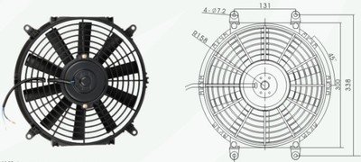 12寸通用型汽车空调电子扇 风扇 12V 24V 80瓦特