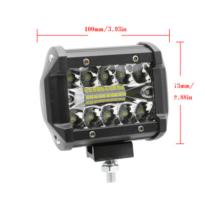 汽车4英寸工作长条灯三排高亮LED顶灯摩托车改装射灯工作灯60w