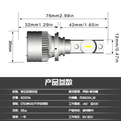 批发汽车LED大灯 R3系列车灯 改装灯高亮28瓦H7H11900590069012