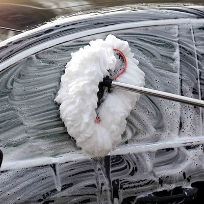 汽车洗车刷 洗车拖把 牛奶丝线长杆长柄可伸缩拖把 洗车工具