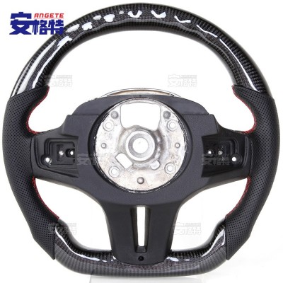 老款改新适用于宝马F90F91F92F93M8M6碳纤维LED汽车方向盘改装图3