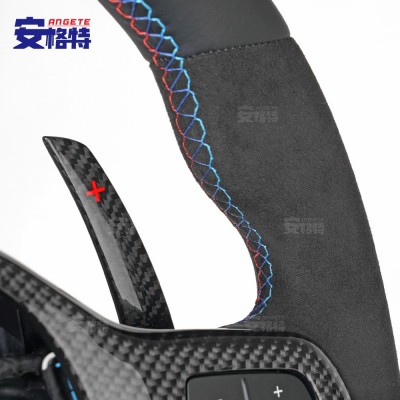 适用于宝马G20 G30 G38 M3M5M6改装全皮MP方向盘总成老改新丁字裤图5
