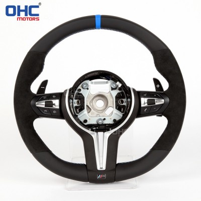 适用于BMW宝马X1-X4 M3M4 F30 F80多功能改装翻毛皮方向盘总成图3
