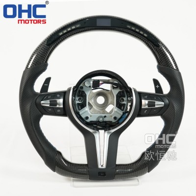 适用于BMW宝马X1-X4 M3M4 F30 F80多功能改装翻毛皮方向盘总成图5