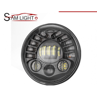 新款7寸50W吉普牧马人大灯7寸哈雷摩托车改装大灯led摩托车前大灯