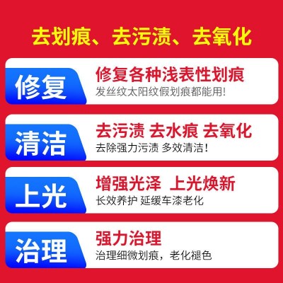 汽车漆面研磨剂蜡去痕修复车漆车痕刮痕深度划痕抛光膏车用品大全图2