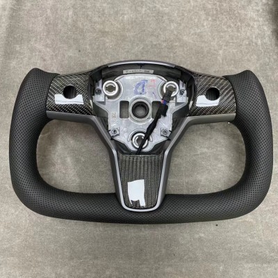 适用特斯拉yoke方向盘工厂改装model 3/Y 厂家直销碳纤维飞机盘图2
