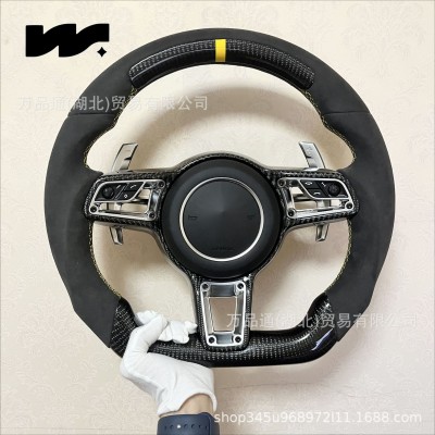 适用保时捷方向盘Panamera Macan718卡宴911原厂改装碳纤维方向盘图4