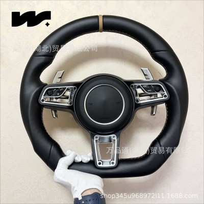 适用保时捷方向盘Panamera Macan718卡宴911原厂改装碳纤维方向盘图3