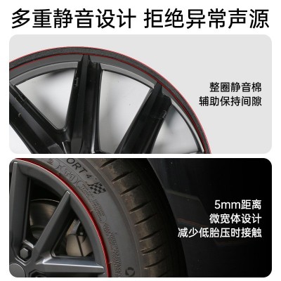 适用于特斯拉ModelY/3轮毂盖19寸车轮圈18寸保护罩改装配件黑色图5
