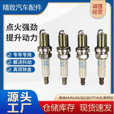 适用于奥迪A4/A5/A6/Q3/Q5/TT 大众/斯柯达车系汽车双铱金火花塞