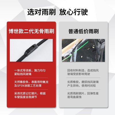 厂家供应博世款二代雨刮器适用U型接口高清静音耐用通用无骨雨刷图2