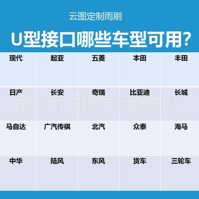 原厂原装U型通用铁骨汽车雨刷器 高清静音有骨雨刮条 带骨雨刷片图5