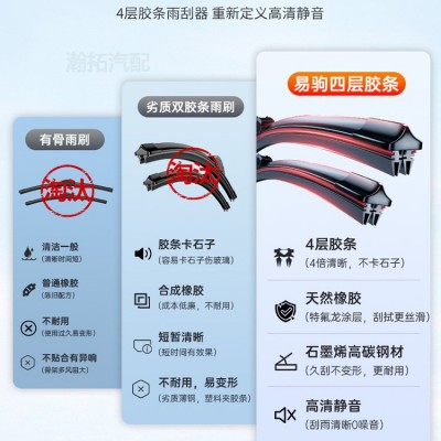 汽车雨刮器雨刷通用雨刷器汽车双条雨刷适用U型接口雨刮器四胶条图4