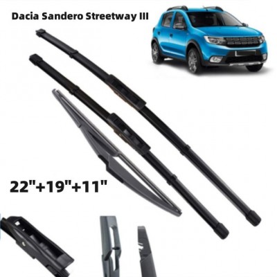 适用达契亚Dacia Renault Sandero III前后挡风玻璃雨刮器 雨刷片
