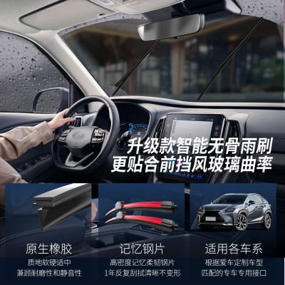 彩色雨刷器粉红色黄绿蓝白改装升级无骨原装原厂专车专用雨刮器片图4