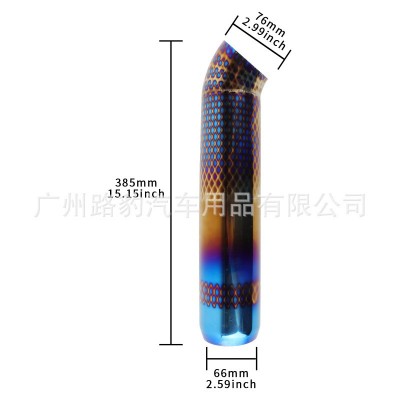 汽车改装不锈钢排气管 烤蓝尾喉76mm 通用个性消音器直排气管尾管图3