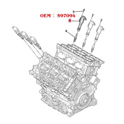 597094 9663278480适用标致407 607雪铁龙C5 C6 C8发动机点火线圈图3